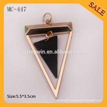 MC447 Hang tag bag accessories custom metal logo tag and pendants for garment